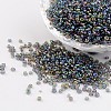 Round Transparent Colors Rainbow Glass Seed Beads X-SEED-A007-2mm-172-1