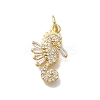 Brass Micro Pave Clear Cubic Zirconia Pendants KK-D431-057G-1