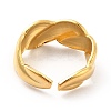 Ion Plating(IP) 304 Stainless Steel Twist Rope Open Cuff Ring for Women RJEW-F131-17G-3