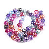 Transparent Electroplate Glass Beads Strands EGLA-N006-077I-2