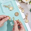 4Pcs Brass Locket Pendants & Alloy Rhinestone Pendant Decorations HJEW-NB00322-3