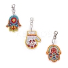 Acrylic Diamond Painting Hamsa Hand Pendant Keychain Kits PW-WG42451-01-1