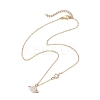 Planet Brass Cubic Zirconia Pendant Necklace NJEW-JN04936-4