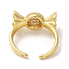Candy Brass Micro Pave Clear Cubic Zirconia Open Cuff Rings RJEW-U008-24G-3