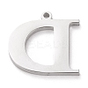 Tarnish Resistant 304 Stainless Steel Letter Pendant Rhinestone Settings STAS-J028-01D-2