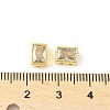 Rectangle Brass Glass Beads X-KK-Z101-01G-3