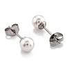Plastic Imitation Pearl Stud Earrings STAS-D0001-03-P-A-2