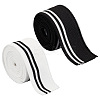 4Pcs 2 Colors 95% Elastic Fiber & 5% Spandex Stripe Pattern Polyester Ribbing Fabric for Cuffs OCOR-BC0006-50-1
