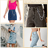 1Pc Alloy Double Layer Chain Belts for Pants AJEW-GF0011-93A-5