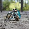 Oval Alloy with Glass Finger Rings FS-WG0E890-05-4