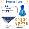 Polyester and Polycotton Pet Hat & Collar & Bib Birthday Party set AJEW-WH20010-97-2