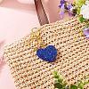 Handmade Polymer Clay Rhinestone Heart Keychains KEYC-TAC00068-02-6