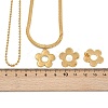 304 Stainless Steel Flower Pendant Necklaces & Ball Chain Necklaces & Stud Earrings Sets for Women SJEW-F225-04G-4