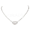 304 Stainless Steel Screw Carabiner Lock Pendant Paperclip Chain Necklaces NJEW-JN05860-02-2