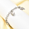 304 Stainless Steel Charm Bracelets BJEW-P368-06A-P-1
