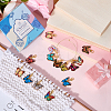 2Sets Butterfly Alloy Enamel Pendant Decorations HJEW-SC0002-16-3