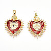 Brass Micro Pave Cubic Zirconia Pendants KK-N257-01C-G-1