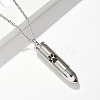 304 Stainless Steel Paw Print Bullet Shape Pet Memorial Keepsake Urn Ashes Pendant Necklaces NJEW-P326-03P-2