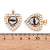 Brass Micro Pave Clear Cubic Zirconia Pendants for Women KK-T070-93A-03-3