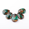 Assembled Synthetic Bronzite and Natural Malachite Pendants G-F224-02-1