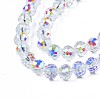 Electroplate Transparent Glass Beads Strands EGLA-N002-15-B03-5