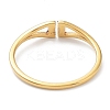 Ion Plating(IP) 304 Stainless Steel Triangle Open Cuff Ring with Cubic Zirconia RJEW-K224-09G-3