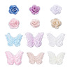 24Pcs 12 Style 3D Rose Organgza Lace Embroidery & Butterfly Ornament Accessories DIY-BT0001-48-1