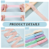 10Pcs 10 Colors Nylon Silk Elastic Crown Lace Ribbons DIY-BC0013-32-4