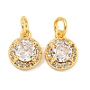 Brass Micro Pave Clear Cubic Zirconia Pendants KK-P275-30G-1