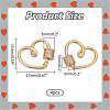 4Pcs Heart Brass Micro Pave Clear Clear Cubic Zirconia Screw Carabiner Lock Charms KK-NB0003-51-2