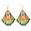 Colorful Glass Seed Beads Tassel Dangle Earrings NH1311-1