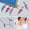 Alloy Enamel Cat with Number Pendant Locking Stitch Markers HJEW-PH01883-5