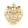 Brass Micro Pave Clear Cubic Zirconia Pendants KK-G431-27G-2