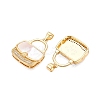 Brass Micro Pave Clear Cubic Zirconia Pendants KK-N254-184G-2