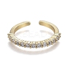 Adjustable Brass Micro Pave Clear Cubic Zirconia Cuff Rings LS-ZIRC-Z002-11G-3