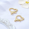 2Pcs Heart Shape Brass Lobster Claw Clasps KK-LP0004-45-1