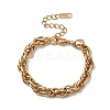 304 Stainless Steel Rope Chain Bracelet for Men Women BJEW-P284-09G-1