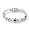 Adjustable 304 Stainless Steel Rhinestone Bangles BJEW-F474-03P-2