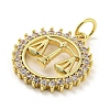 Rack Plating Brass Micro Pave Clear Cubic Zirconia Pendants KK-Q804-22G-2