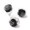 Glitter Powder Rose Resin Finger Rings RJEW-JR00731-03-1