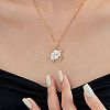 Brass White Enamel Turtle Pendant Dapped Chain Necklaces for Women FJ9996-1-2
