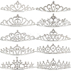 10Pcs 10 Styles Alloy Rhinestone Hair Bands OHAR-DR0001-06-1