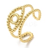 304 Stainless Steel Hollow Evil Eye Open Cuff Ring for Women RJEW-I098-09G-1