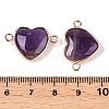 Natural Amethyst Love Heart Pendants G-T138-205A-G-3