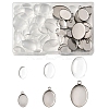 DIY Oval 304 Stainless Steel Pendant Making Kits DIY-FS0008-29-1