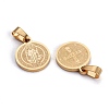 Flat Round with San Benito & Word 304 Stainless Steel Charms X-STAS-I036-03A-2