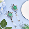 Sea Turtle Alloy with Rhinestone Enamel Retractable Badge Holder AJEW-PH01541-4