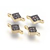 Brass Micro Pave Cubic Zirconia Links ZIRC-G150-16A-1