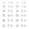 60 Sets 6 Style Star & Flower & Bowknot & Heart & Clover & Ball Tiny Resin Stud Earrings with Ear Nut for Women EJEW-BG0001-01-2