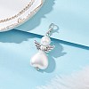 50Pcs ABS Plastic Imitation Pearl & Glass Pearl Heart Angel Pendant Decorations HJEW-JM03498-01-1